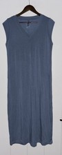 Lou & Grey Signaturesoft Column Blue Sleeveless Tee Shirt Dress Women L NEW