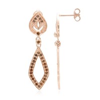 Cavill Silberohrringe Damen 0,5Ct Diamant Tropfen RoséVergoldet Echtschmuck