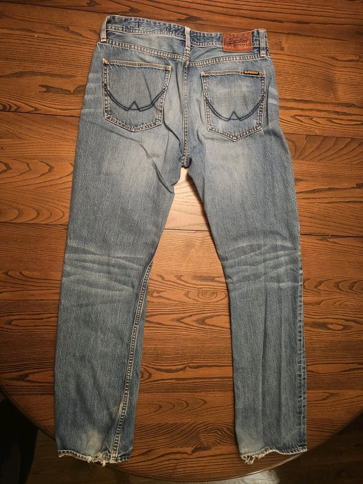 Superdry Jeans W30 L30 Blue Copper Black Denim Copperfill Loose Distressed READ image 2