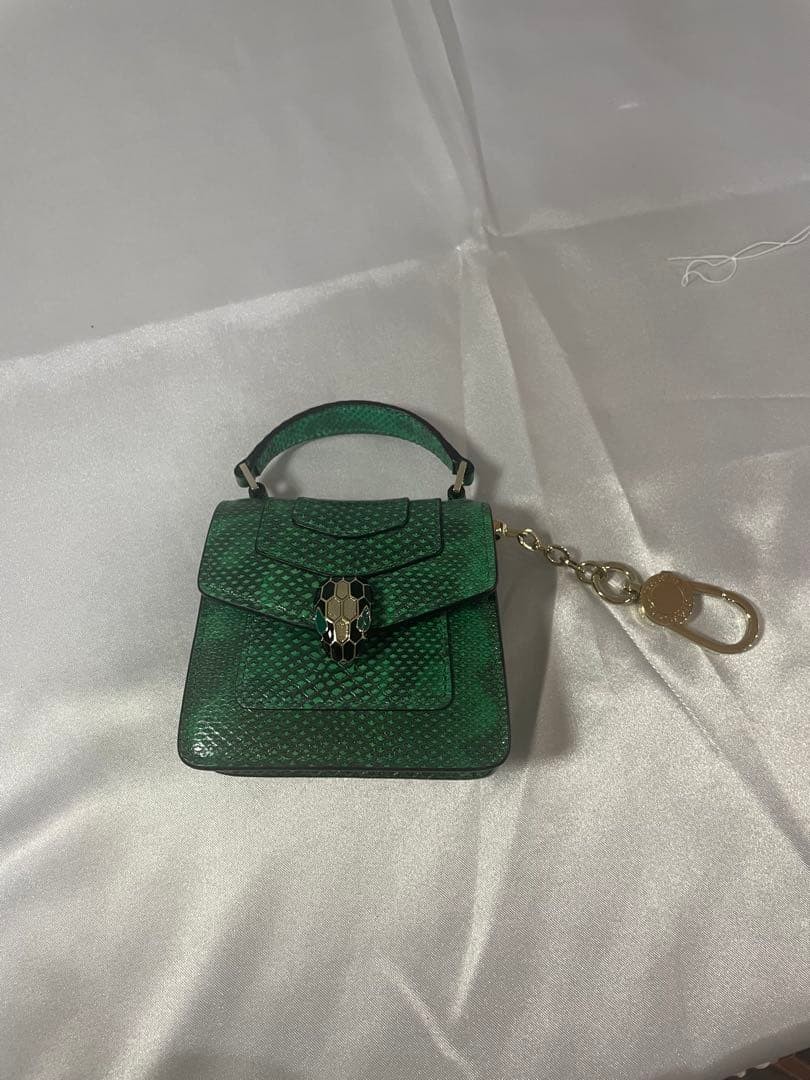 BVLGARI Serpenti Micro Bag Green Python Pattern S… - image 9