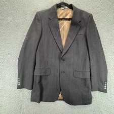 Oscar de la Renta Vintage Mens Suit Brown Gray Herringbone Blazer Pants Size L
