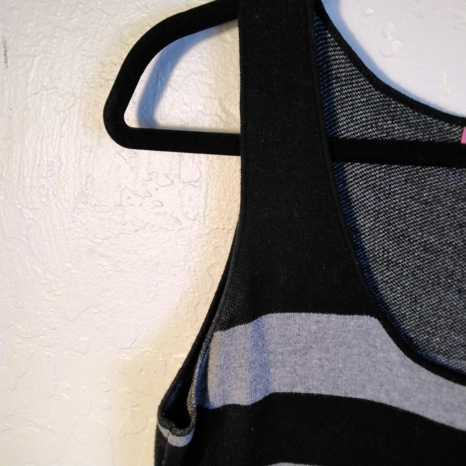 Vestido largo Catherine Malandrino para mujer mediano negro gris a rayas tejido sin mangas Foto 2 de 4