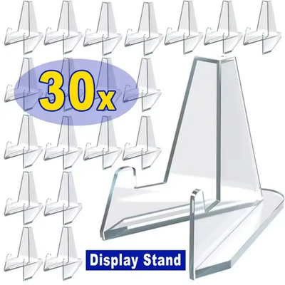 #ad 30 Pack Clear Card Stands Arcylic Card Display for Sports Graded $4.74