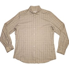 EMANUEL BERG Mens Gray Modern Fit 4 Flex Byron Performance Button Down Shirt XL