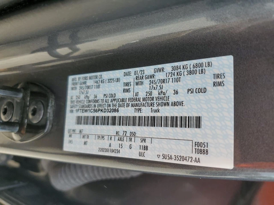 Passenger Tail Light Incandescent Fits 21-23 FORD F150 PICKUP 4826615 - Image 3 of 4