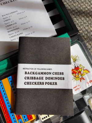 Spiele-Koffer  Backgammon-Schach-Dame-Domino-Spielkarten  unbenützt - Neu - Bild 1 von 4