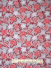 Christmas Ornament Star Silver Gray Fabric By Yard Cotton by QT Celebrate Season