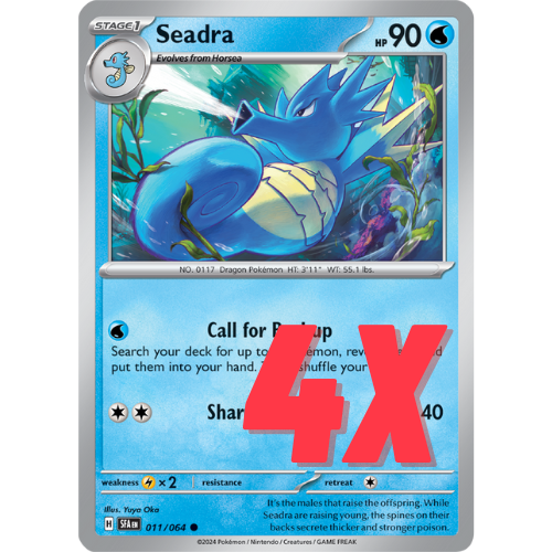 4X JCC Pokémon Seadra 011/064 fábula cubierta regular común 2024 inglés casi nuevo - Imagen 1 de 1