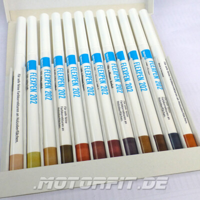BAO FLEX-PEN 202, Serie B 12 Retuschierstifte für Korrekturen an Holzoberflächen