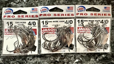 Eagle Claw 4/0 Hooks - Jason Christie - Lot Of 3 Packs, 45 Hooks