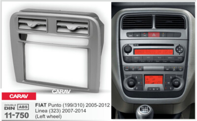 2DIN Frame Radio Bezel Compatible with Fiat Punto (199/310) 2005-12 Linea (323)