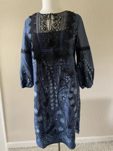 Ellie Tahari Blue Denim Tunic/Dress Size Small Brand New