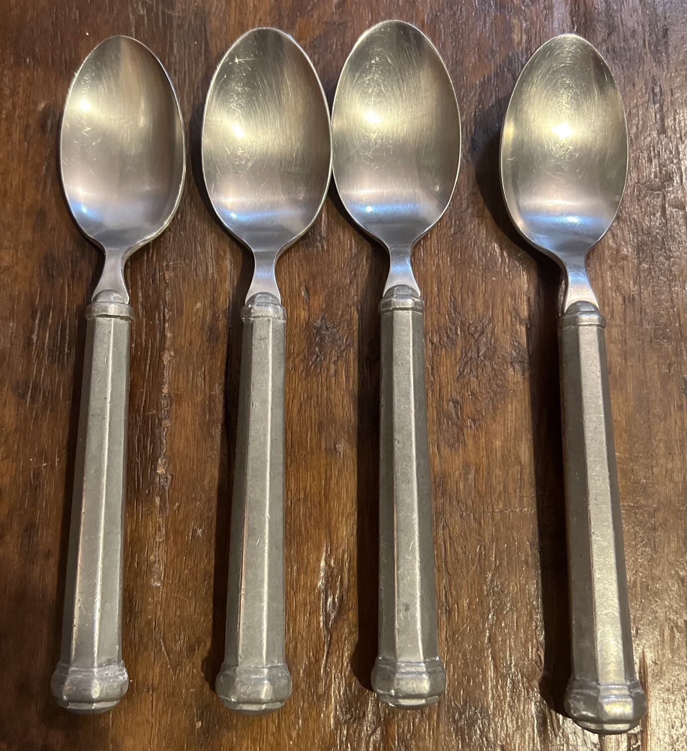 GORHAM OCTETTE PEWTER Oval Soup Spoons Set of 4 FLATWARE eBay