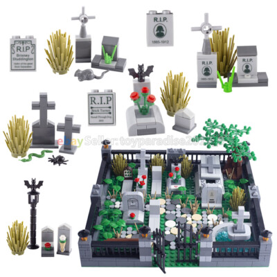 MOC City Street View Medieval Knight Castle Cemetery Baseplate Tombstone Bulk