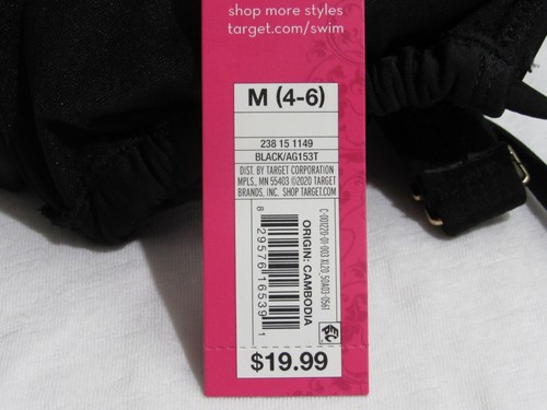 Juniors' Shirred Underwire Bikini Top - Xhilaration Black Size Medium (4-6) - Picture 8 of 9