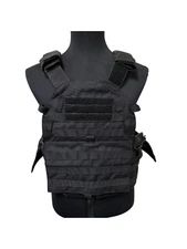 Husky Defense BLACK Tactical Vest Plate Carrier w/ Molle Inserts