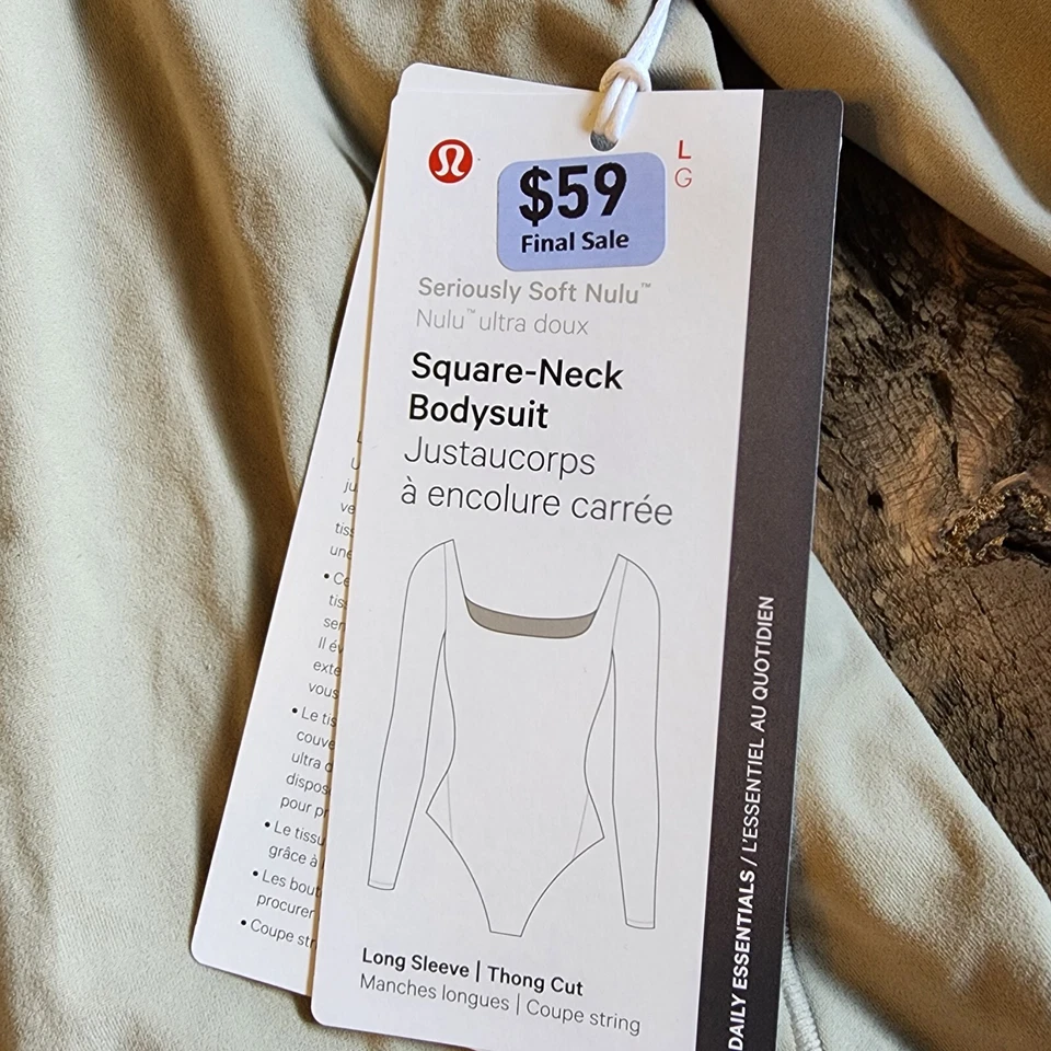 Body Lululemon Mujer Nulu Cuello Cuadrado Manga Larga Beige Talla Grande Riverstone Foto 2 de 4