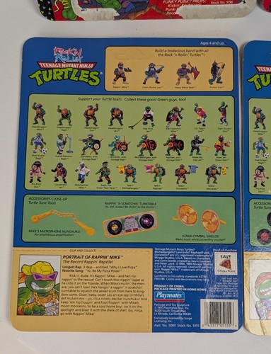Tarjetas de respaldo de Rock N Rollin de colección Playmates TMNT Teenage Mutant Ninja Turtles - Imagen 6 de 8