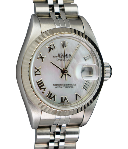 ROLEX - Ladies 18kt White Gold & SS DateJust MOP Roman Dial - 79174 SANT BLANC - Picture 2 of 9