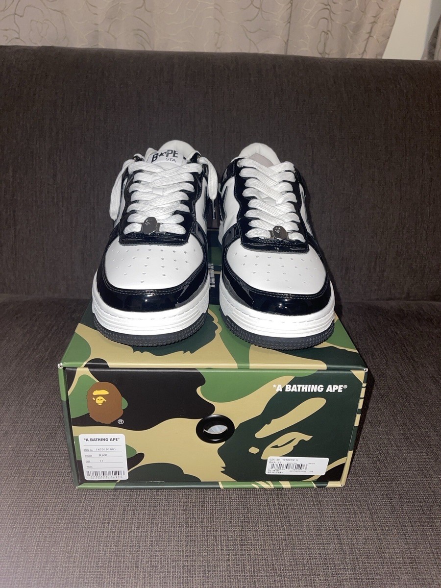 A Bathing Ape Bape Sta Low Black/White Mens Size 11 | eBay
