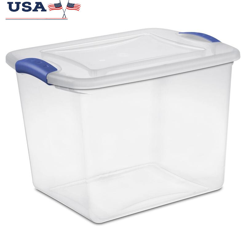 Clear Plastic Storage Bin with Latch for Home or Office Organization
