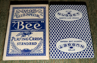 Vintage Jerry's Nugget North Las Vegas Playing Cards Blue Bee
