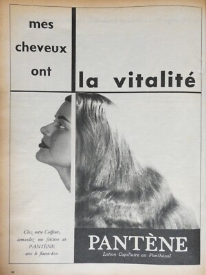 PRESSEWERBUNG 1956 HAARLOTION PANTENNE MEINE HAARE HABEN VITALITÄT