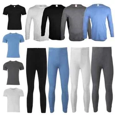 Mens Thermal Long Johns Top Bottom Underwear Trouser TShirt Set Full Half Sleeve