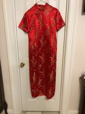 Red Dragon Dress, Qipao, Size Sm - Ex