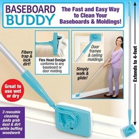 Handy Baseboard Buddy Adjustable Cleaning Tool W/ Removable Reusable Pads Handy Baseboard Buddy Adjustable Cleaning Tool W/ Removable Reusable Pads