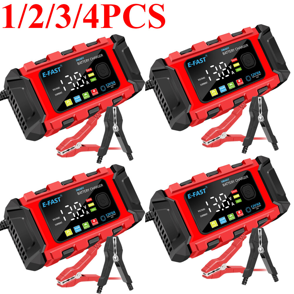 12V Smart Car Battery Charger for Lifepo4 with Auto Repair & Trickle Maintenance 1-4X