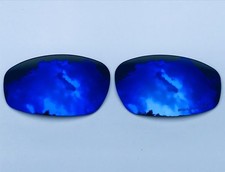 ENGRAVED POLARIZED BLUE CUSTOM MIRROR REPLACEMENT LENSES FOR OAKLEY SPLIT JACKET