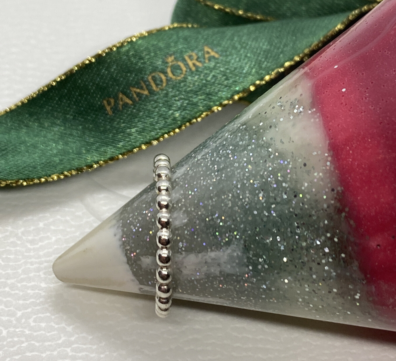 Pandora Small Bubble Stack Ring Size 50 Genuine 1… - image 1