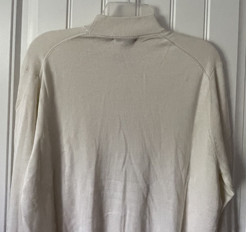 Maglione uomo TULLIANO nuovo con etichette taglia M misto seta avorio classico minimalista pullover - Foto 4 di 11