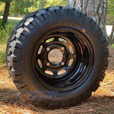 10'' BLACK Steel Wheels and 18x9-10'' DOT STINGER All Terrain Tires - Set of 4