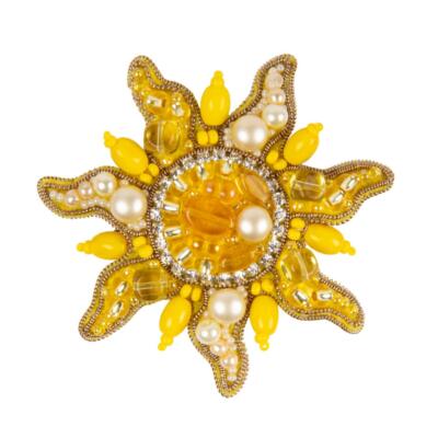 Crystal Art Beadwork kit for creating brooch BP-339C The sun