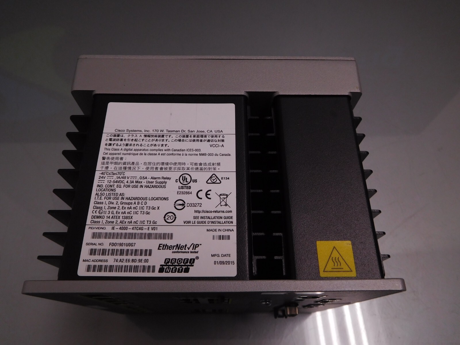 Cisco Industrial 4000 Series Switch IE40004TC4GE NO POWER