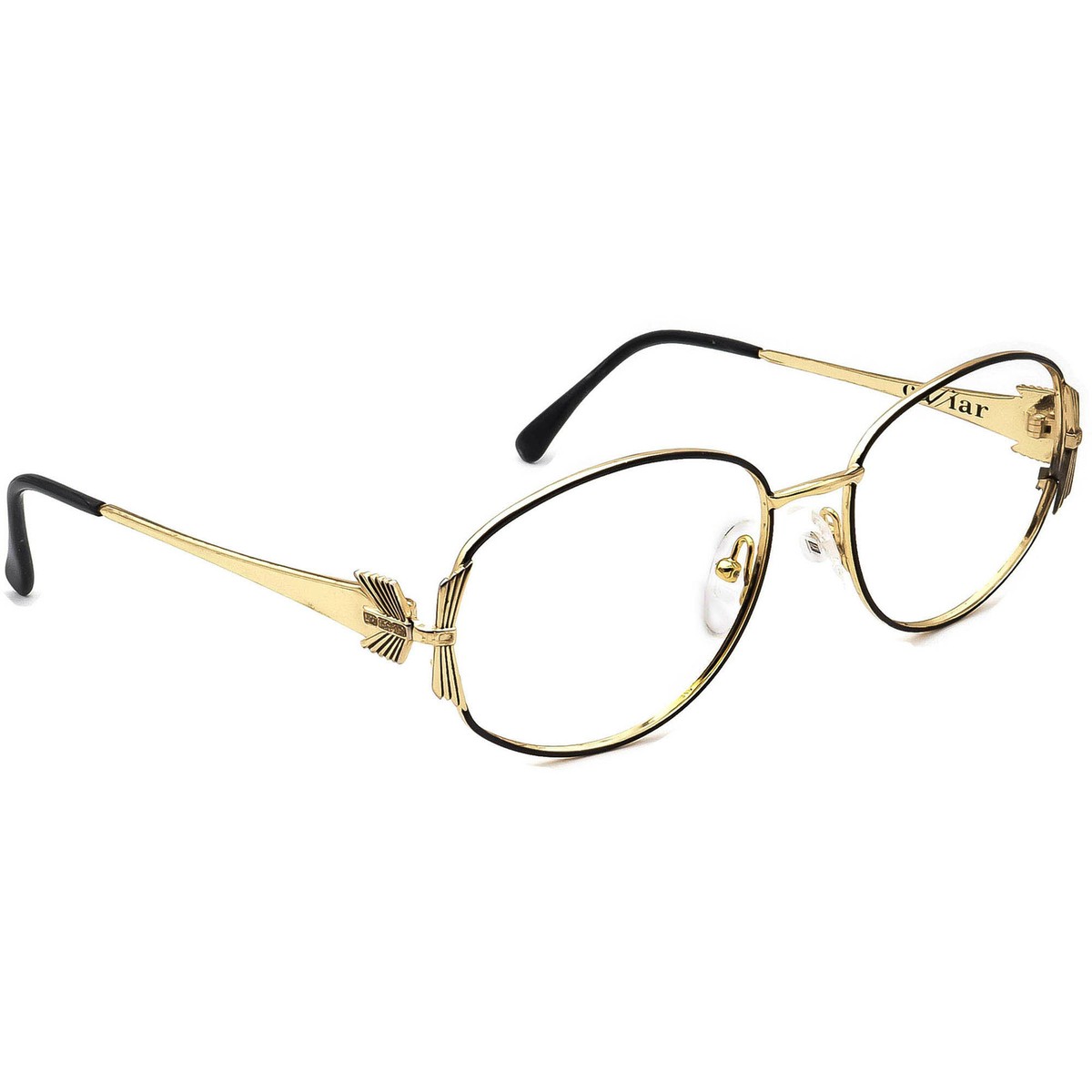 Caviar Eyeglasses 1171 Black/Gold Round Metal Frame Italy 54[]17  130