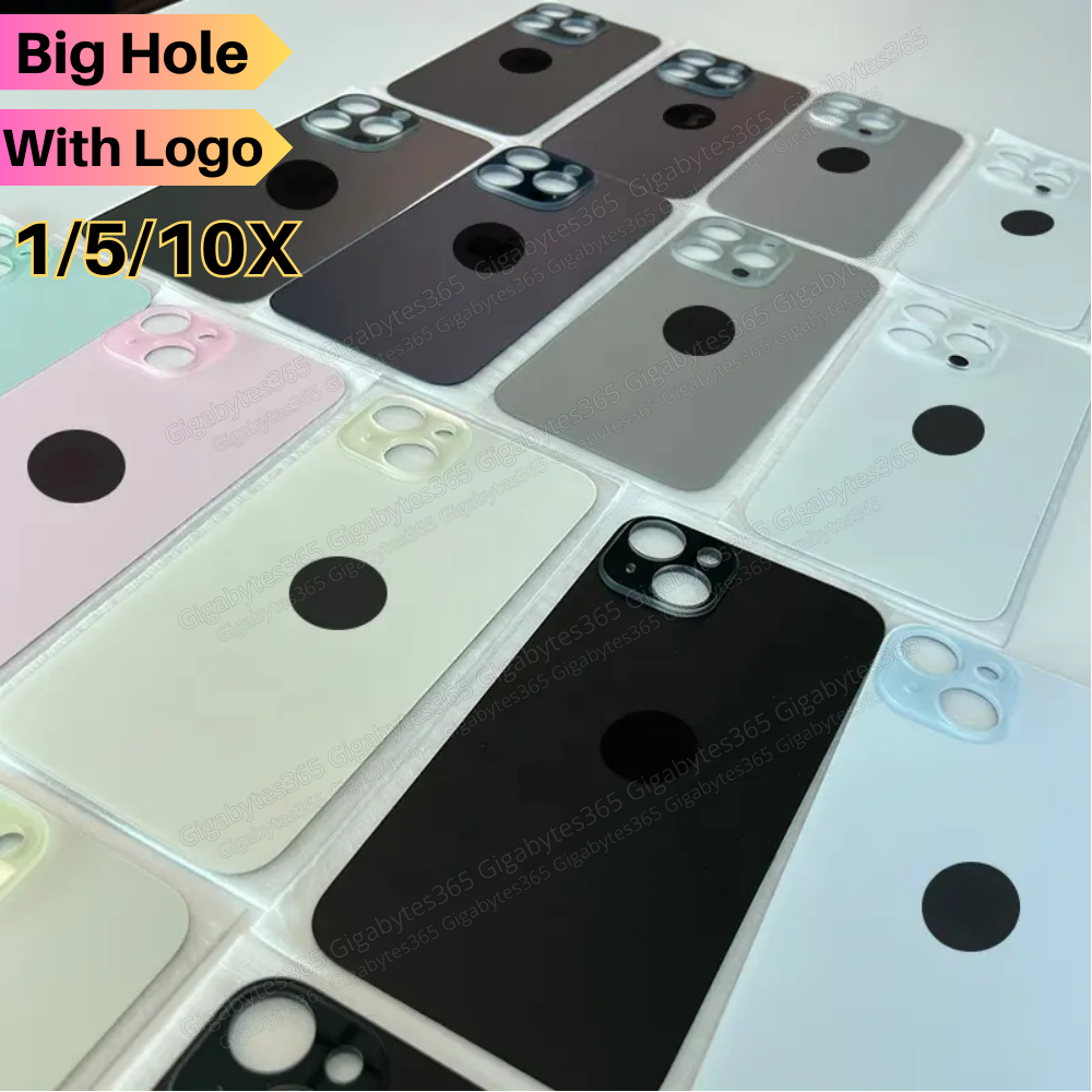 Big Hole Back Glass Cover Replacement For iPhone X XR XS 11 12 13 14 15 Pro Lot