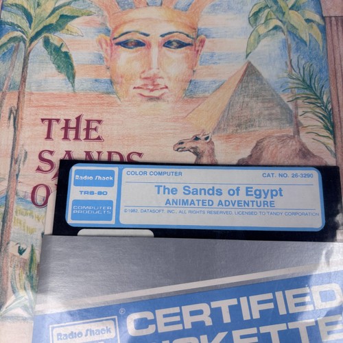 THE SANDS OF EGYPT RADIO SHACK TANDY TRS-80 COLOR COMPUTER GAME DISKETTE BOXED - Afbeelding 2 van 4