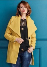 Anthology Warm Olive Large Collar Coat Size 20