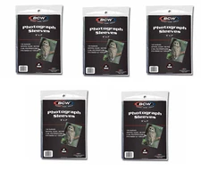 (500-Count) BCW 5" x 7" Soft Sleeves - Protects Oversized Cards Photos Postcards
