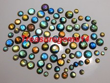 150CT WHOLESALE LOT NATURAL MULTI LABRADORITE CALIBRATED ROUND CABOCHON GEMSTONE