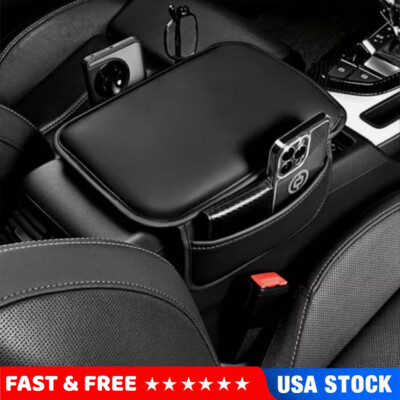 Car Armrest Cushion Cover Center Console Box Pad Mat with Pocket for Ford