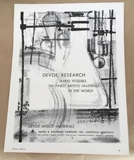 Devoe & Reynolds vintage print magazine ad 1952 artists materials illustration