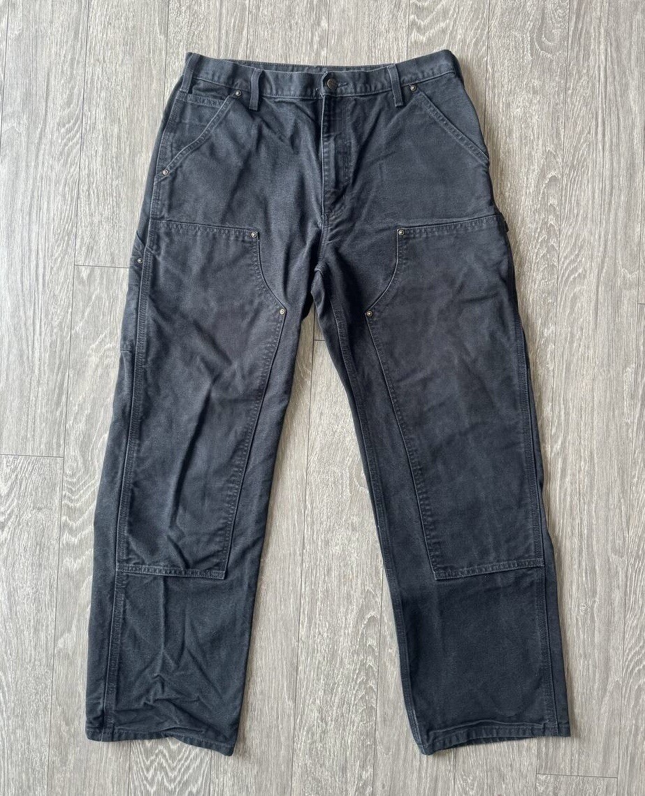 carhartt double knee Black 36×32 Carhartt Denim Double Knee Pants - Black Stone Washed | Flatspot