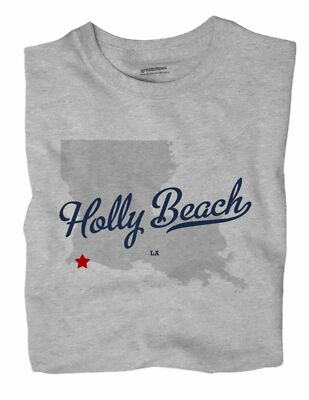 Holly Beach Louisiana LA T-Shirt MAP