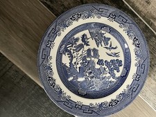 6x RINGTONS CHURCHILL 9.5" 24cm BLUE WILLOW PATTERN DINNER PLATE Excellent Cond.