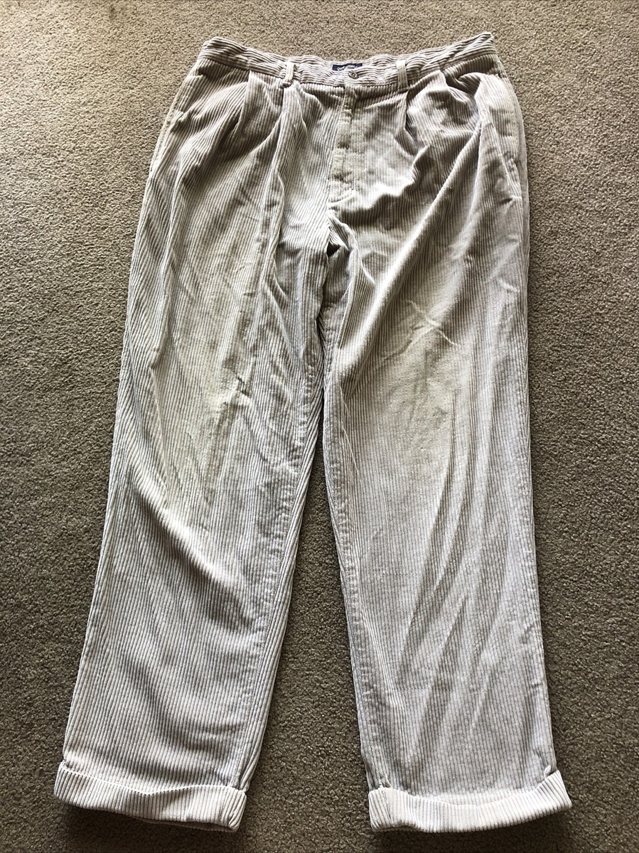 Vintage Dockers Wide Corduroy Pleated Pants BAGGY Tapered Worn