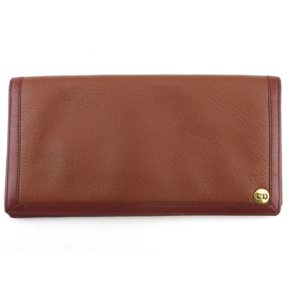Portefeuille long Dior logo plaque cuir authentique occasion E1623